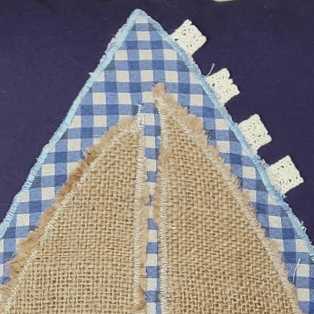 Handmade Nautical Pillow Cover: Patchwork Sailboat, Nursery Decor