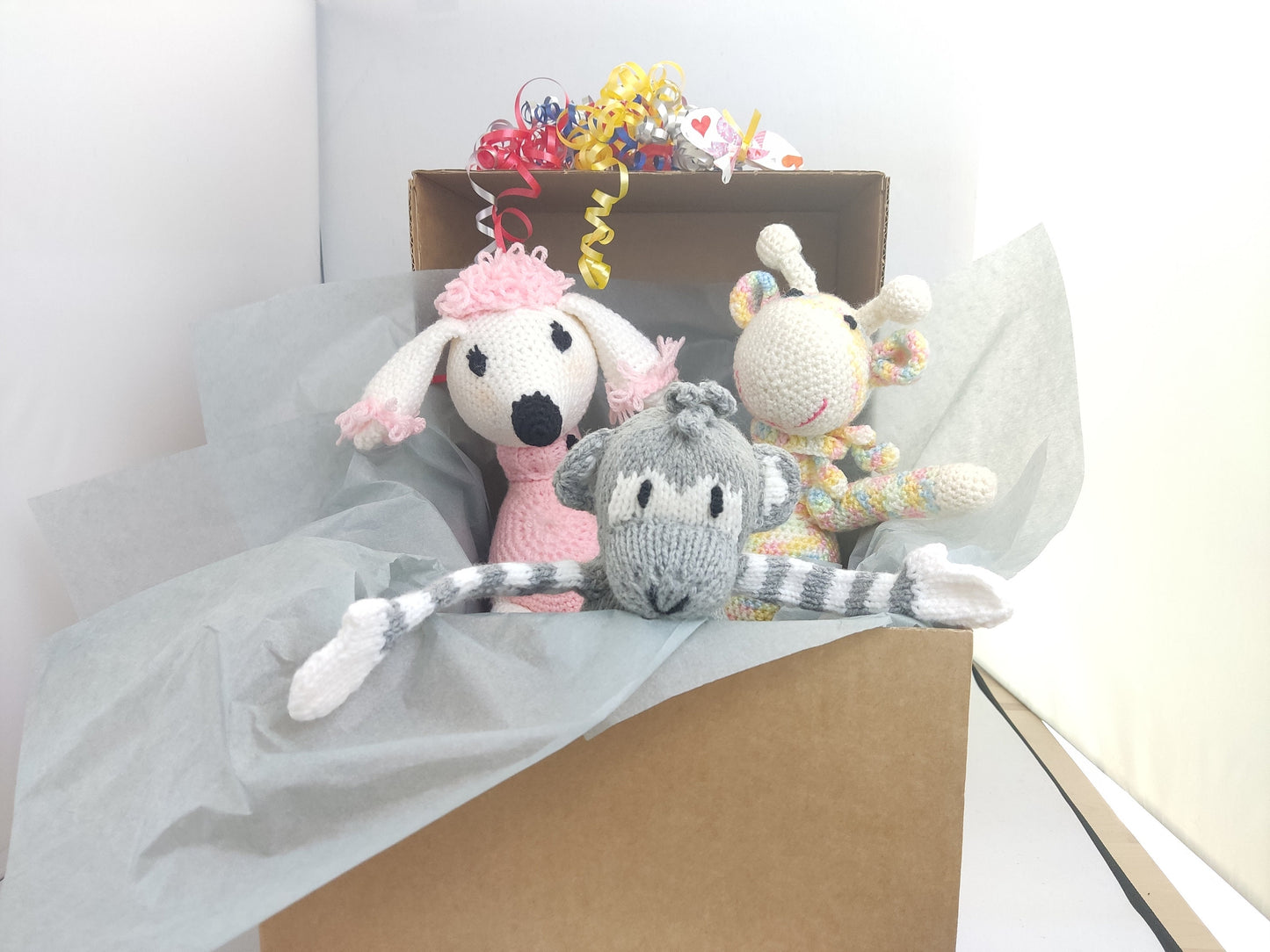 Crochet Giraffe Plush - Handmade Multicolor Stuffed Animal, Soft Toy Gift