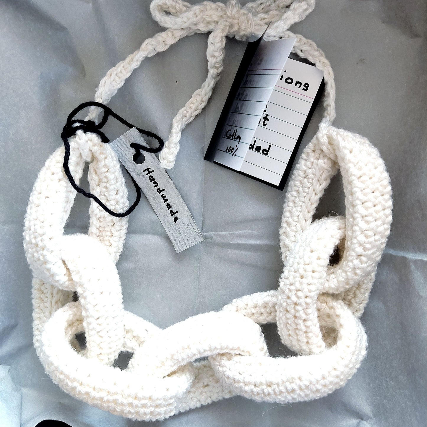 Chunky Crochet Chain Necklace: Pink Braided Statement Jewelry