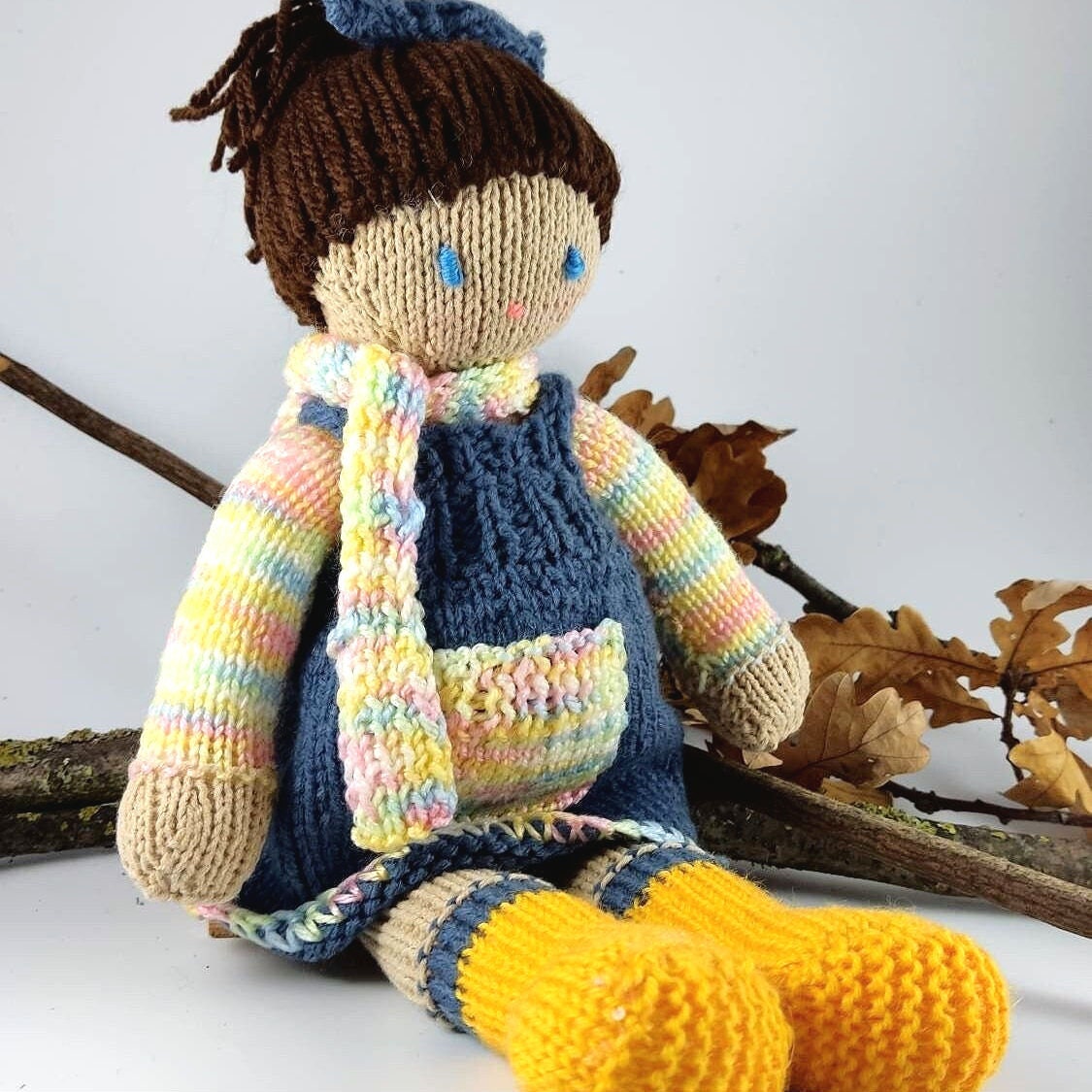 Handmade Knitted Girl Doll: Plushy Crochet Toy, Birthday Gift