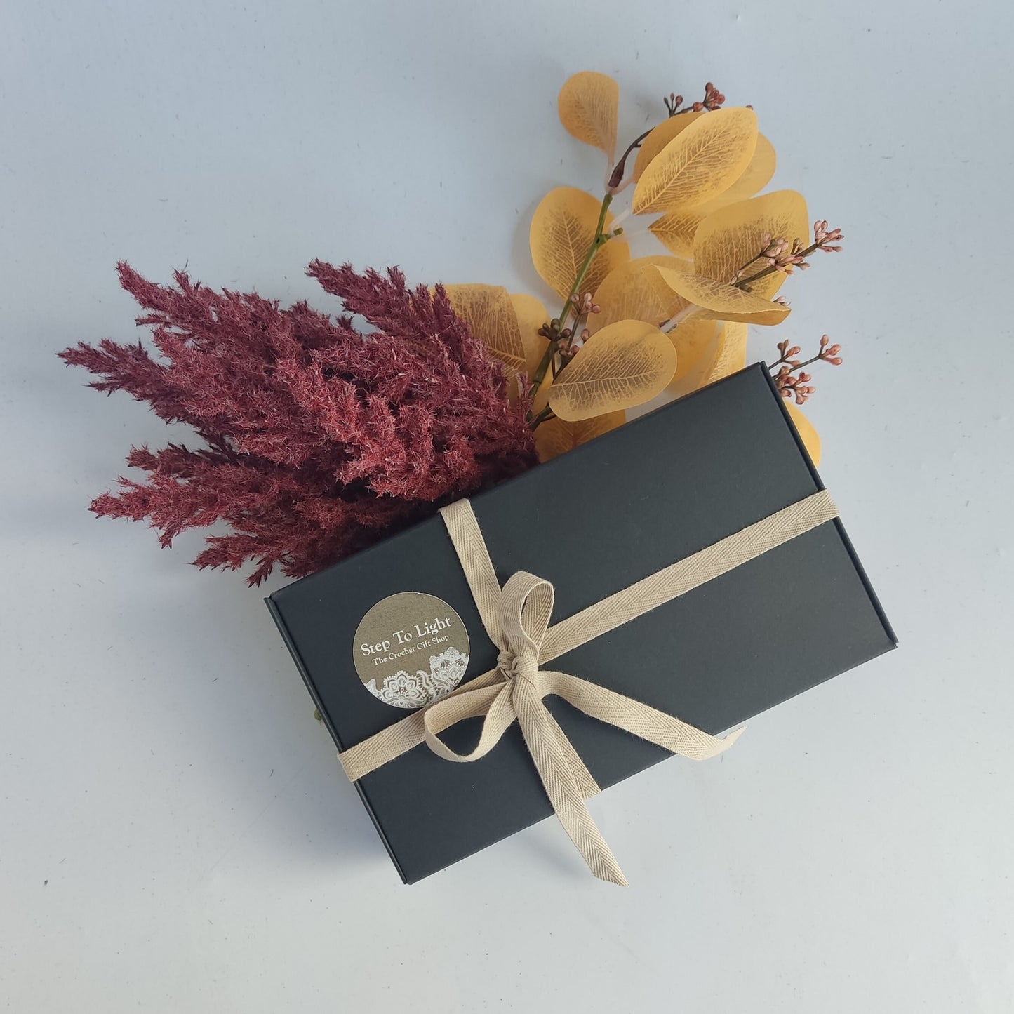 Black & Silver Braided Crochet Cuff Bracelet - Chunky Statement Jewelry