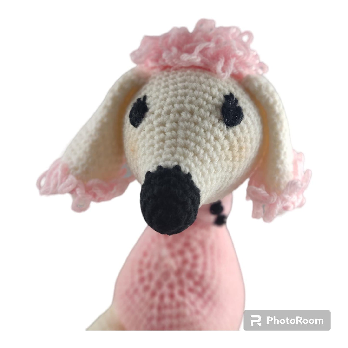 Crochet Poodle Dog Plushie - Pink Nursery Decor, Baby Shower Gift