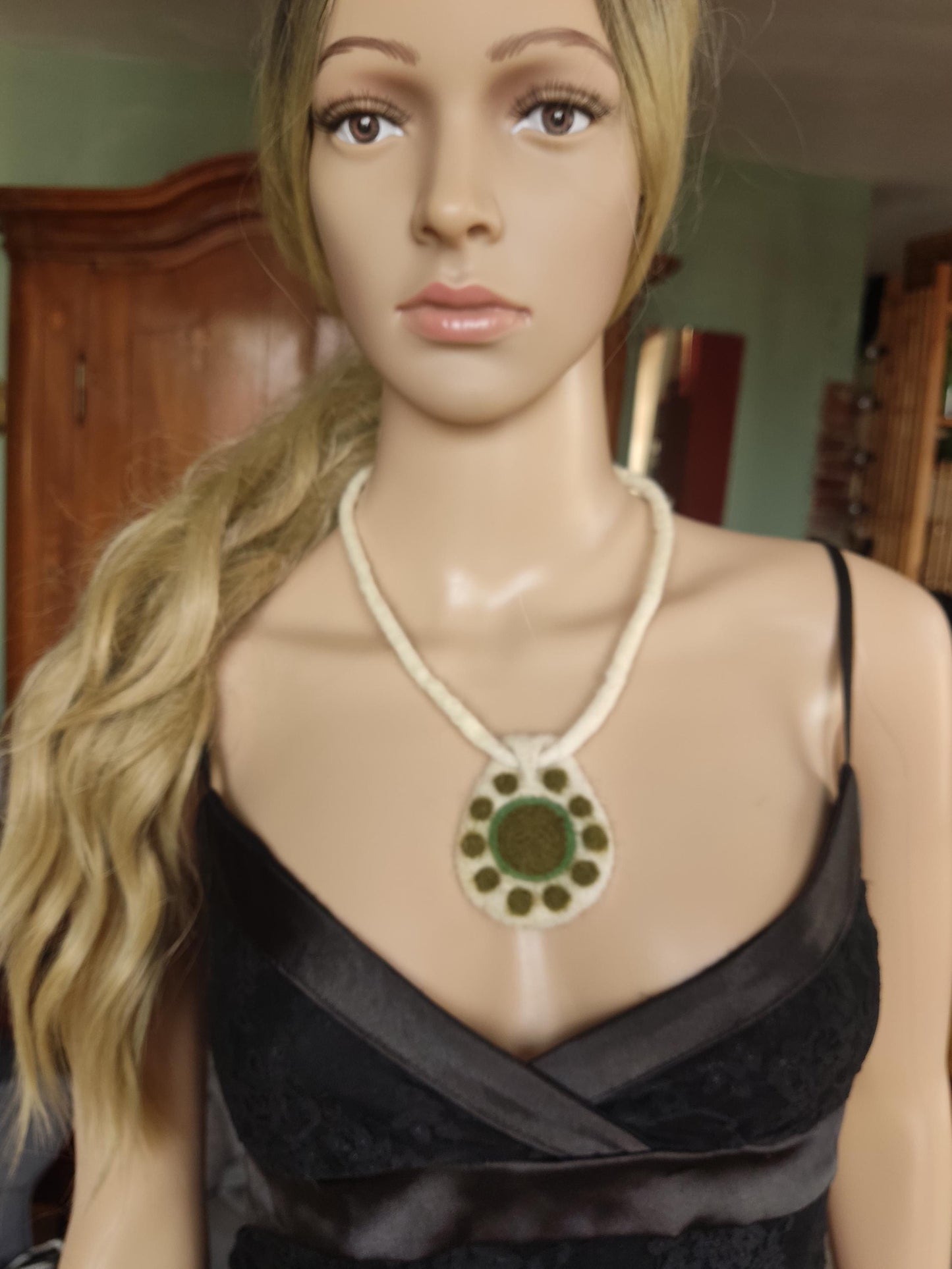 Wool Felted Pendant Necklace: Handmade Merino Art to Wear