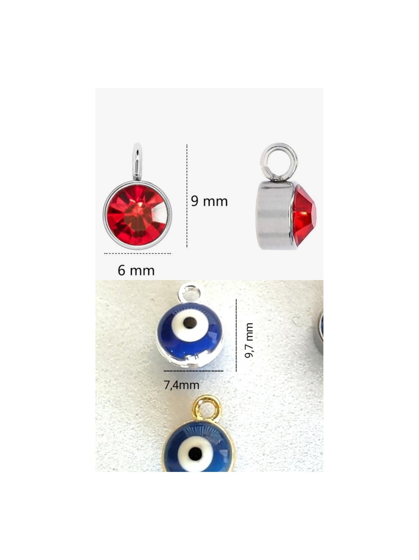 Personalized Crochet Necklace with Charm - Initial, Birthstone, or Evil Eye Boho Jewelry