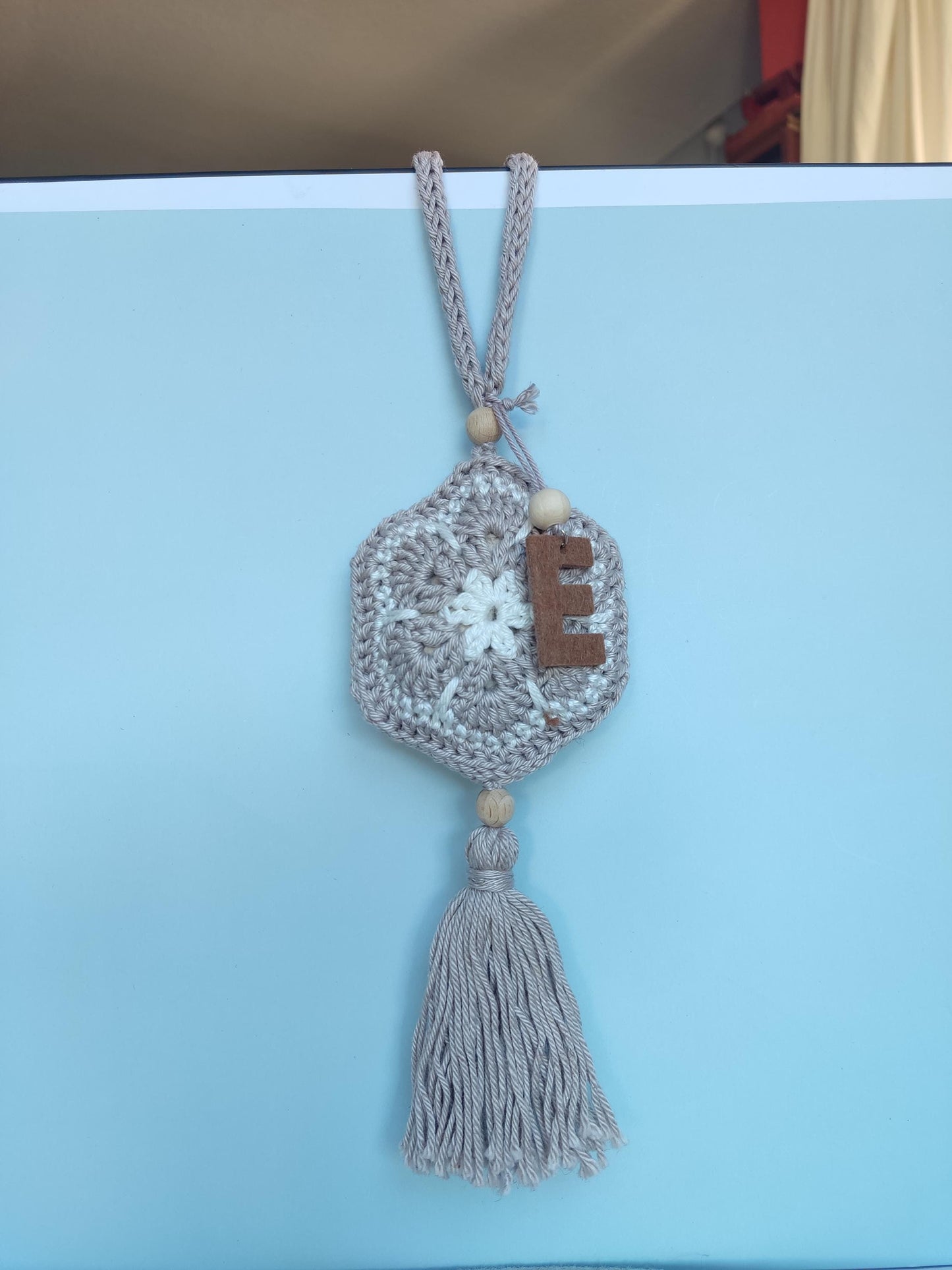 Personalised Crochet Lavender Sachet: Cotton Closet Freshener with Wooden Beads