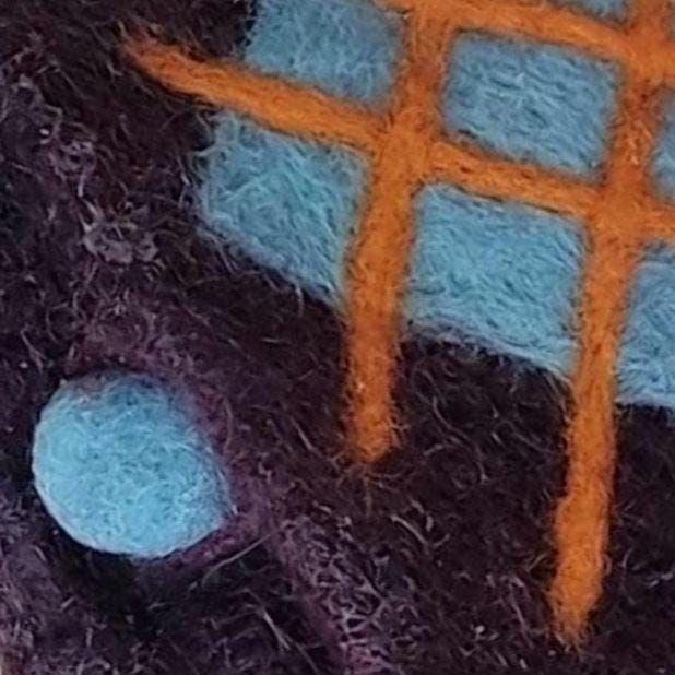 Felt Purse: Needle Felted Wallet Sunglasses Holder with Felted Button