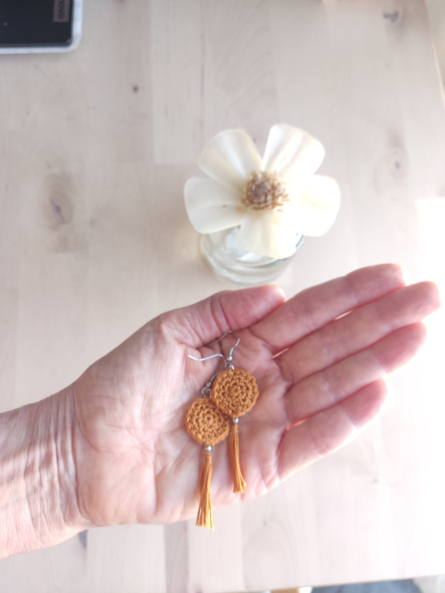 Blue Crochet Tassel Earrings: Elegant Boho Jewelry Gift - StepToLight