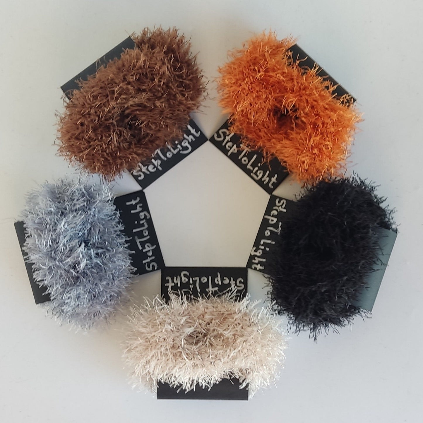 Burnt Orange Chunky Crochet Cuff Bracelet - Faux Fur Bangle - StepToLight