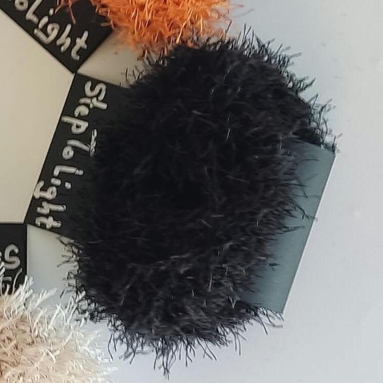 Burnt Orange Chunky Crochet Cuff Bracelet - Faux Fur Bangle - StepToLight
