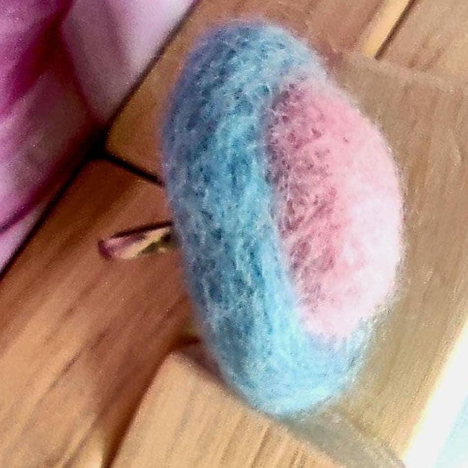 Canary Yellow Navy Blue Felt Ring - Oval Adjustable Statement Ring - Handmade Boho Jewelry - Needle Felted Merino Wool - Gift for Her - StepToLight