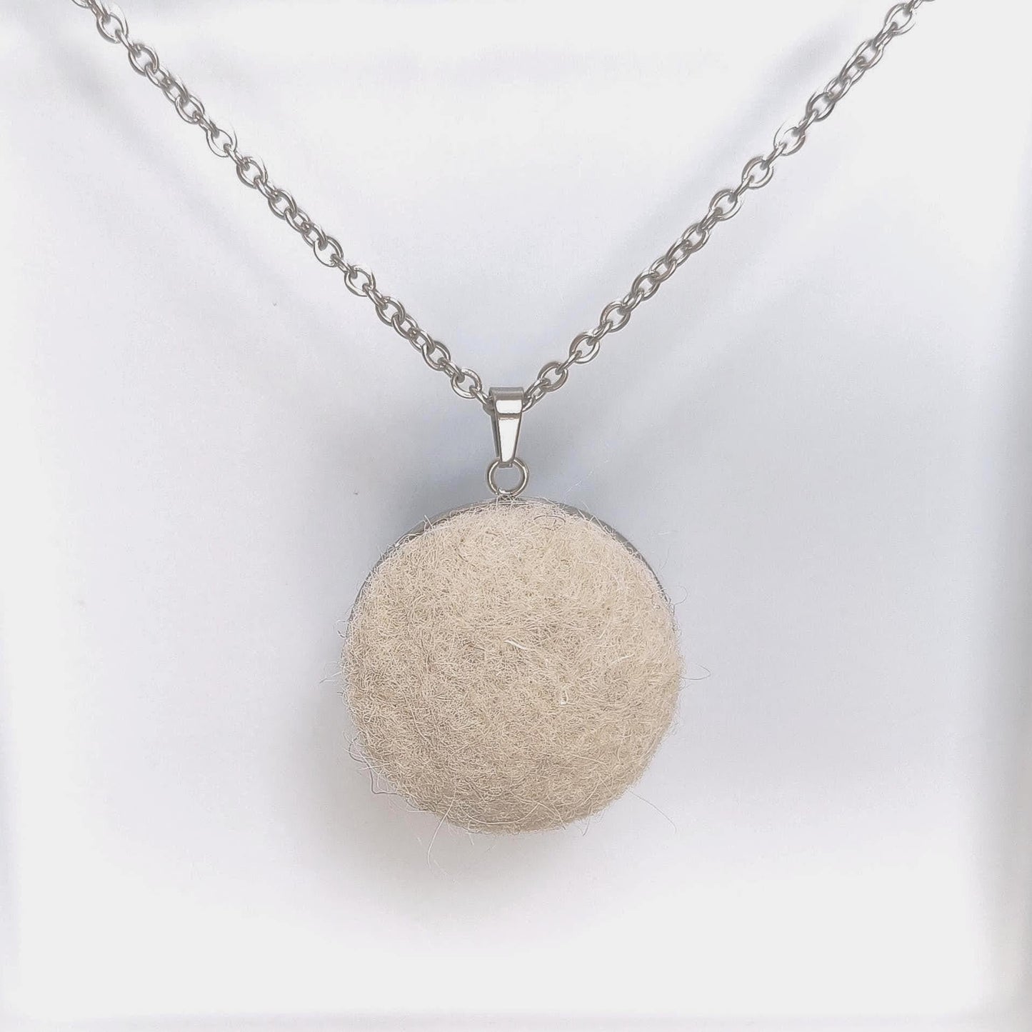 Canary Yellow Needle Felted Cabochon Necklace - Handmade Merino Wool Pendant Boho Jewelry - StepToLight