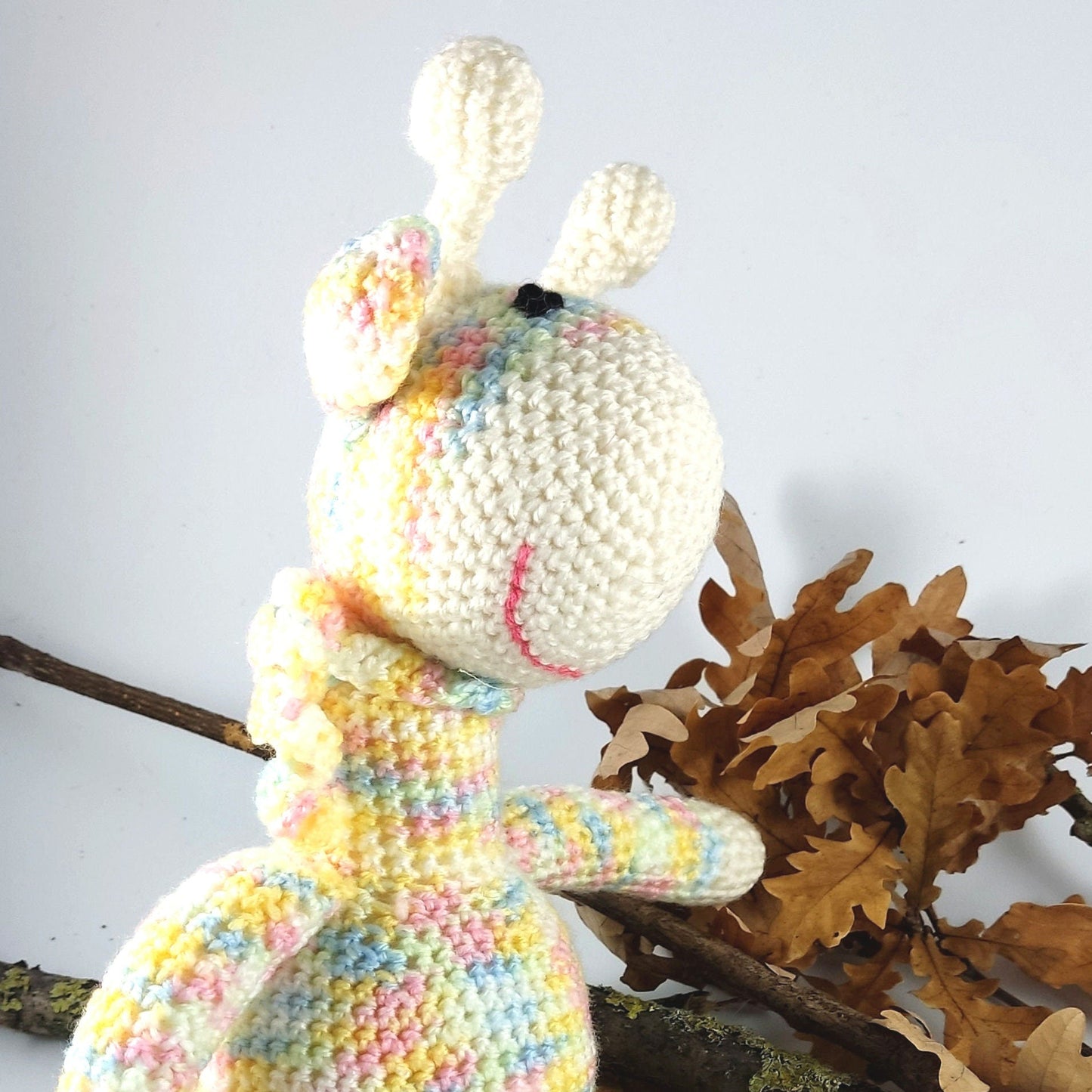 Christmas Crochet Giraffe: Red Amigurumi Plush Toy (30cm) - StepToLight