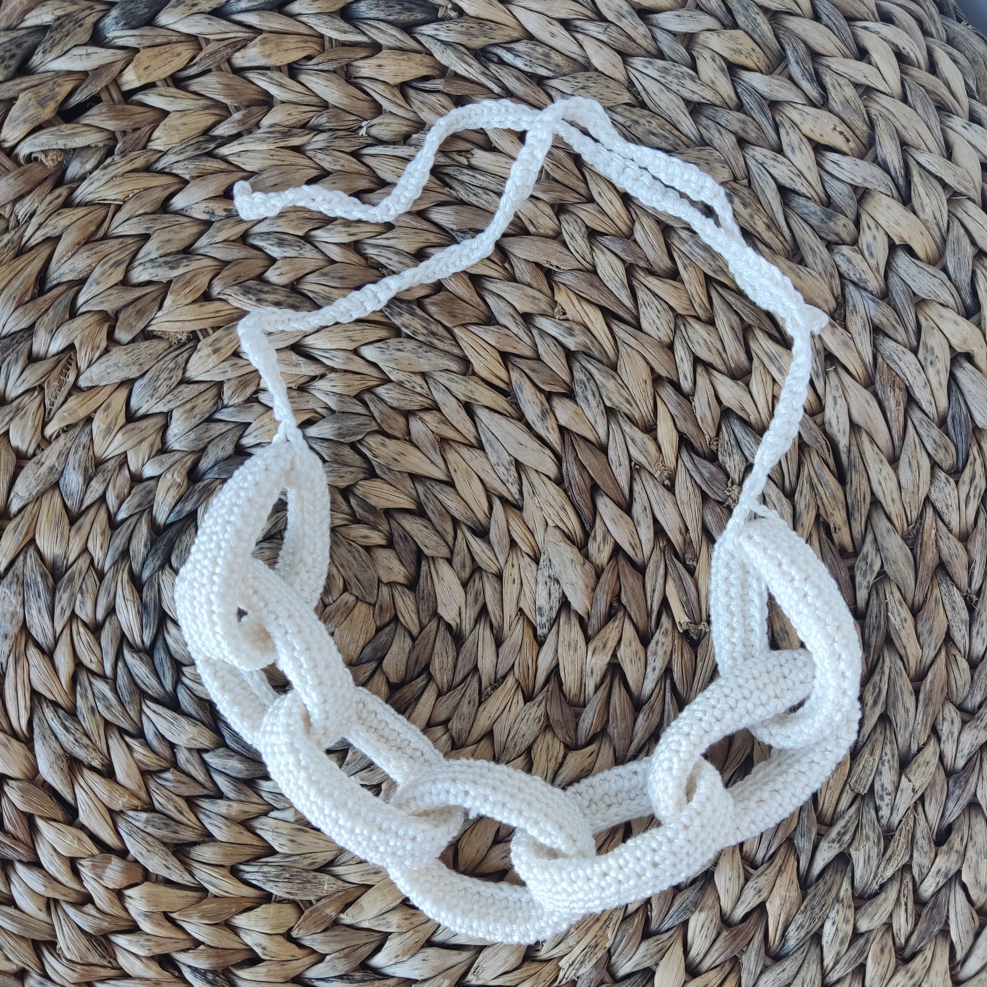 Chunky Crochet Cotton Statement Necklace: Turquoise Spring Summer Jewelry - StepToLight