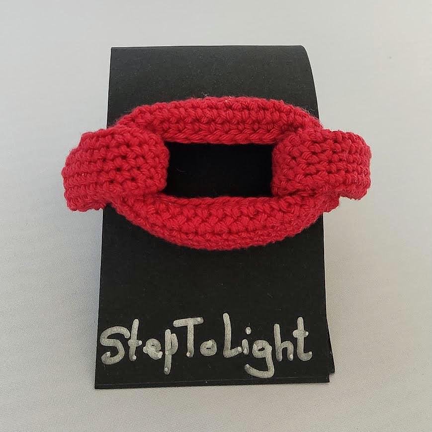 Chunky Red Crochet Bracelet - Bold Statement Jewelry | Handmade Boho Cuff - StepToLight