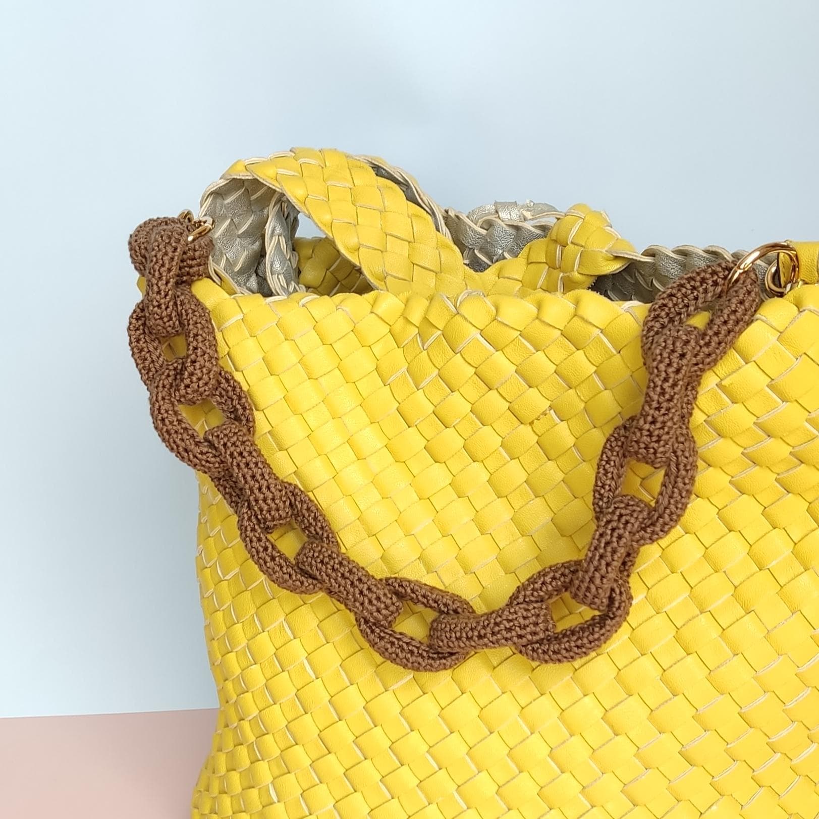 Crochet Purse Handles - Cotton Yarn Chain Bag Straps, Replacement Handbag Handles - StepToLight