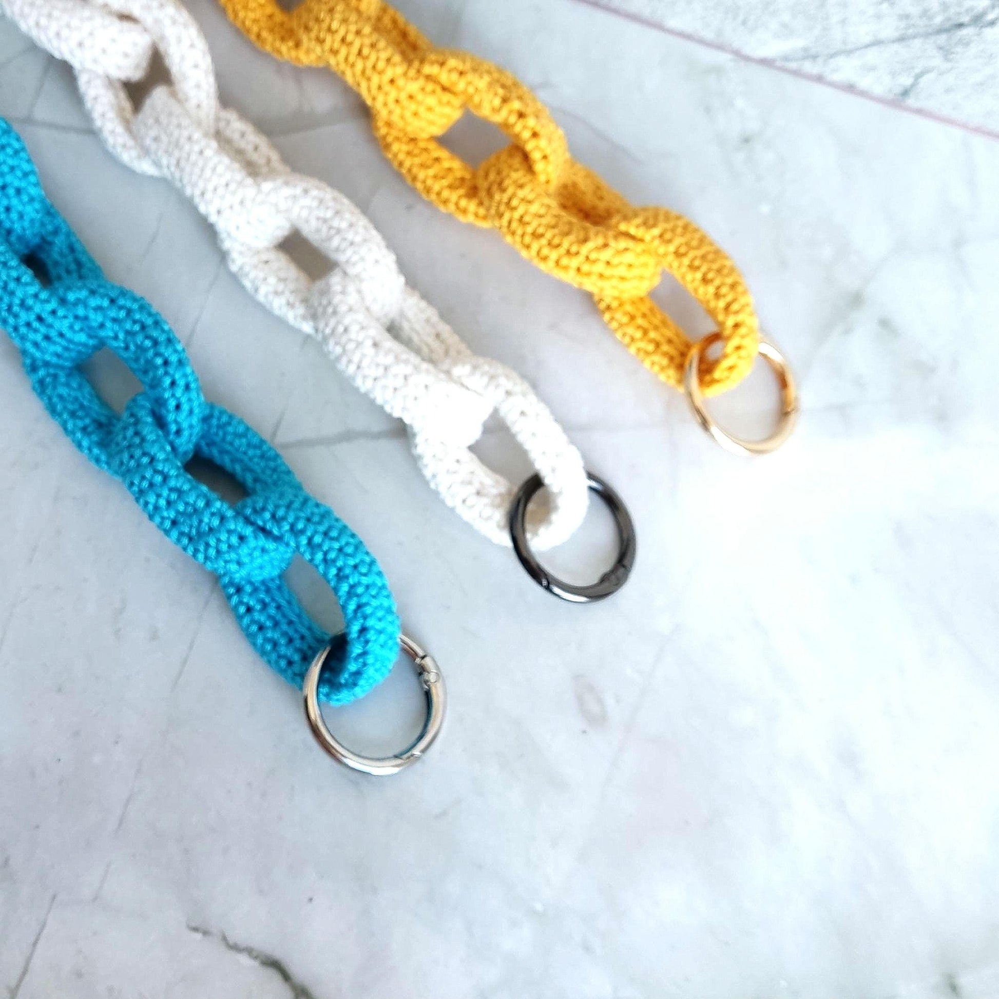 Crochet Purse Handles - Cotton Yarn Chain Bag Straps, Replacement Handbag Handles - StepToLight