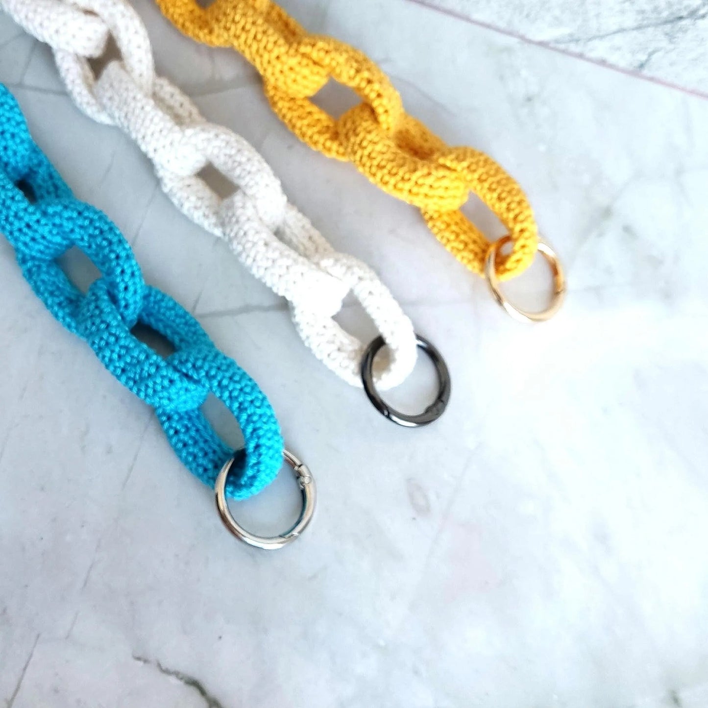Crochet Purse Handles - Cotton Yarn Chain Bag Straps,Bright Colours Replacement Handbag Handles - StepToLight
