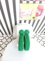 Emerald Green Crochet Hoop Earrings: Cotton Yarn, Gold Plated Studs - StepToLight