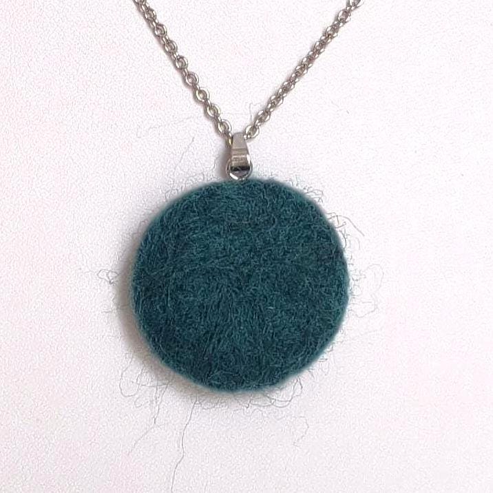 Emerald Green & Rust Brown Felt Dangle Earrings - Handmade Needle Felted Statement Jewelry - StepToLight