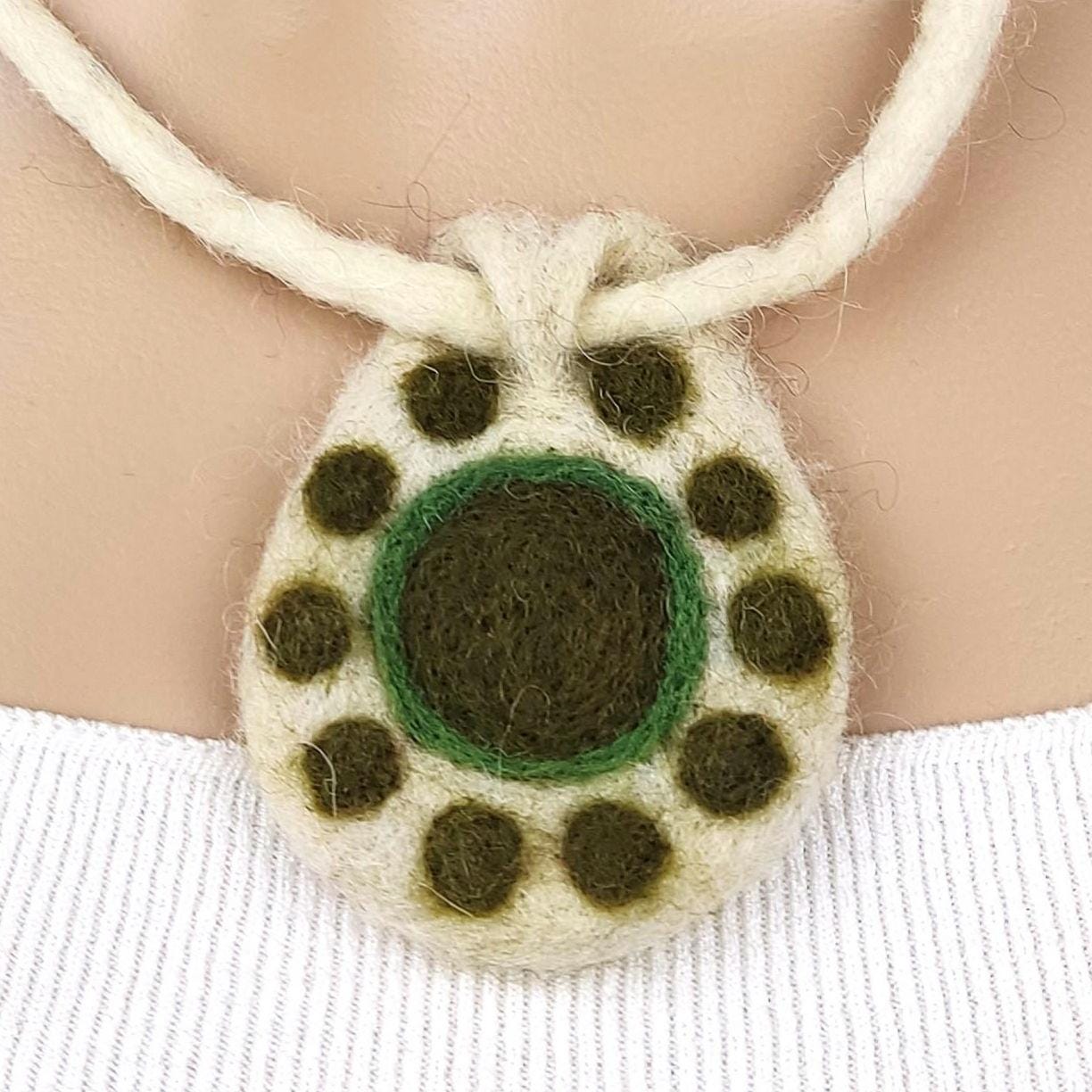 Felt Pendant Necklace | Art to Wear | Handmade Merino Wool - StepToLight