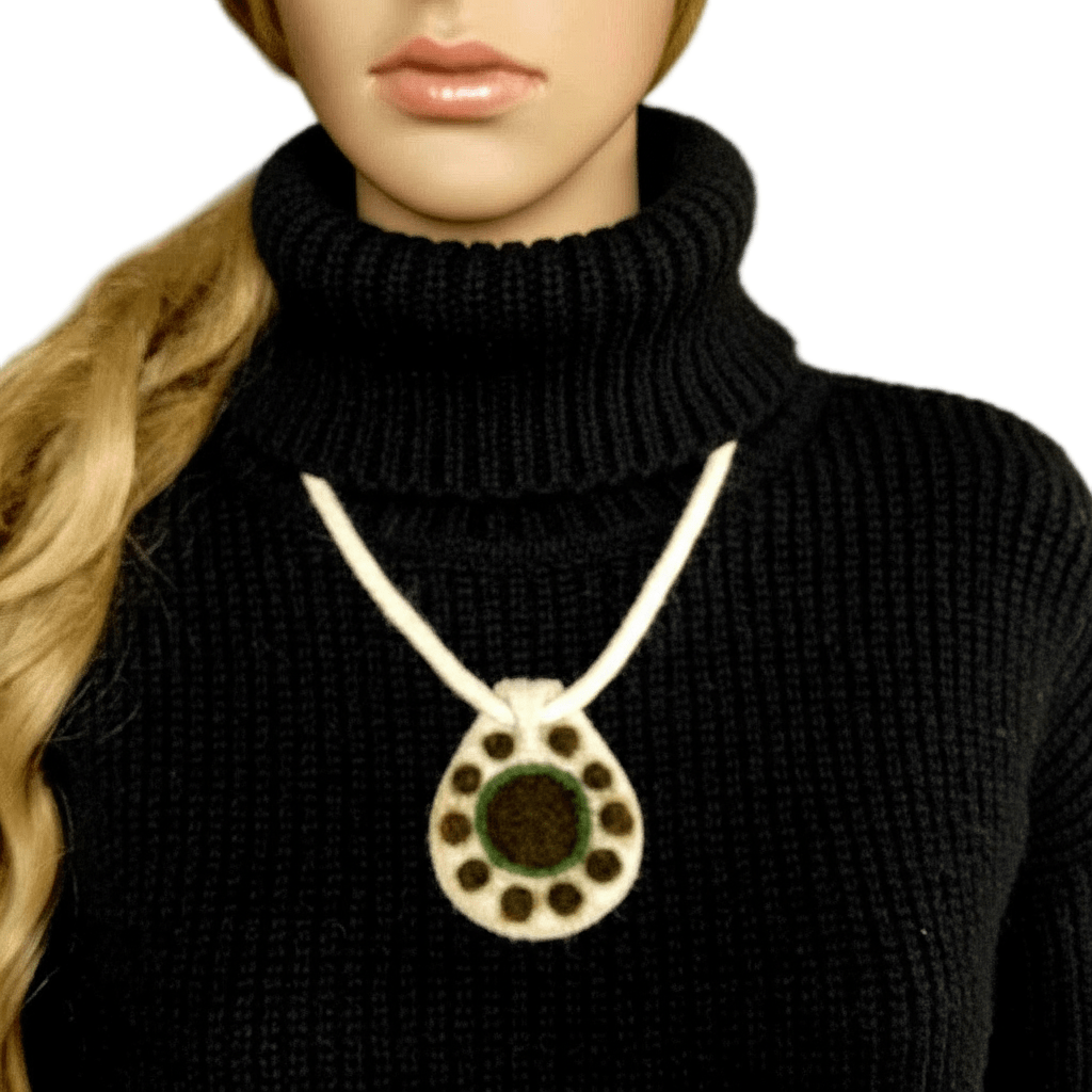 Felt Pendant Necklace | Art to Wear | Handmade Merino Wool - StepToLight