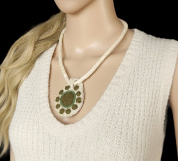 Felt Pendant Necklace | Art to Wear | Handmade Merino Wool - StepToLight