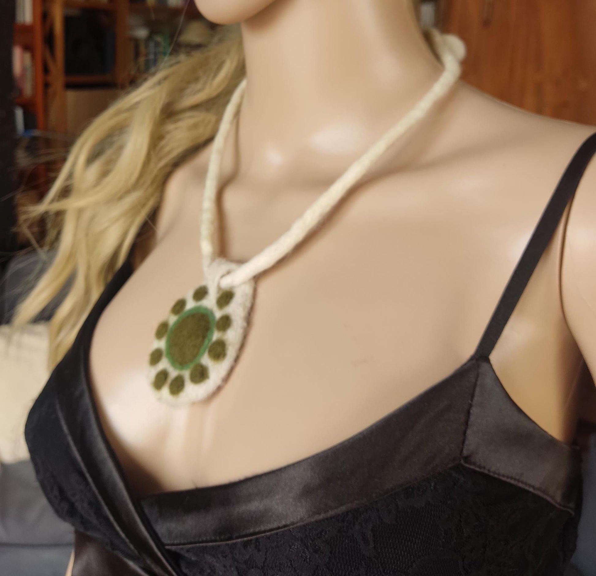 Felt Pendant Necklace | Art to Wear | Handmade Merino Wool - StepToLight