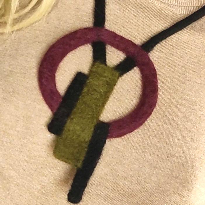 Geometric Felt Statement Necklace | Art to Wear | Handmade Merino Wool - StepToLight