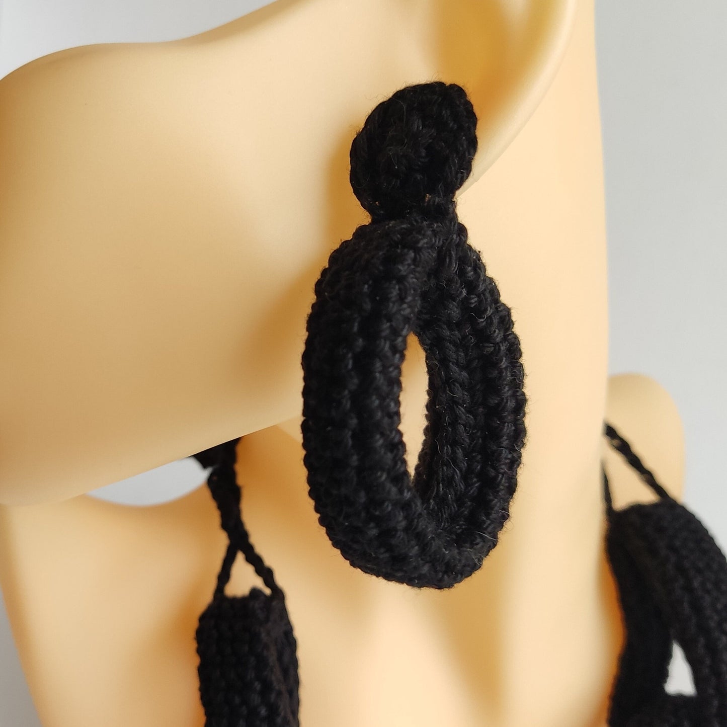 Gray Green Crochet Jewelry Set | Necklace & Bracelet | Handmade Gift Set - StepToLight
