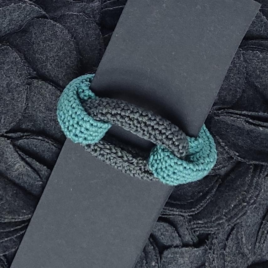 Gray Green Crochet Jewelry Set | Necklace & Bracelet | Handmade Gift Set - StepToLight