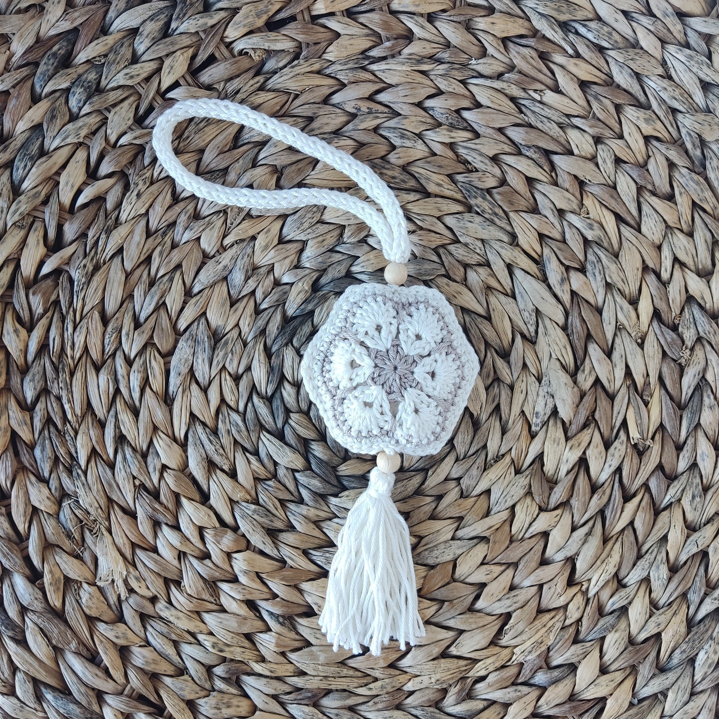 Personalised Crochet Lavender Sachet: Cotton Closet Freshener with Wooden Beads