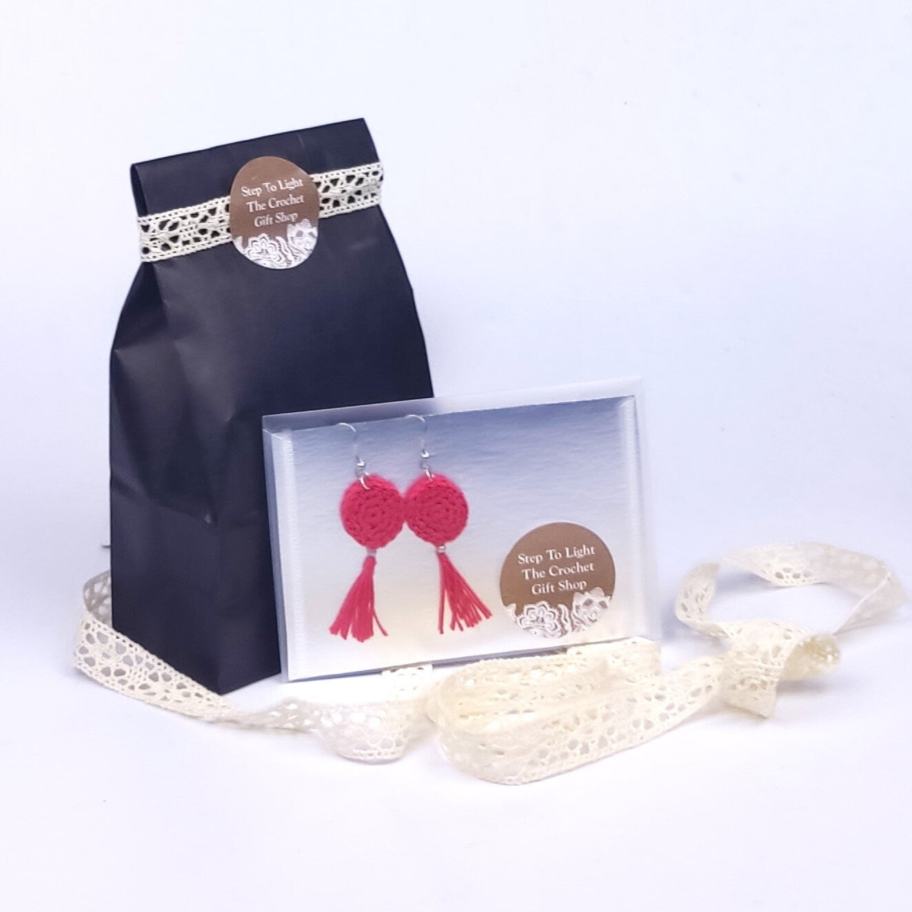 Blue Crochet Tassel Earrings:Elegant Boho Jewelry Gift