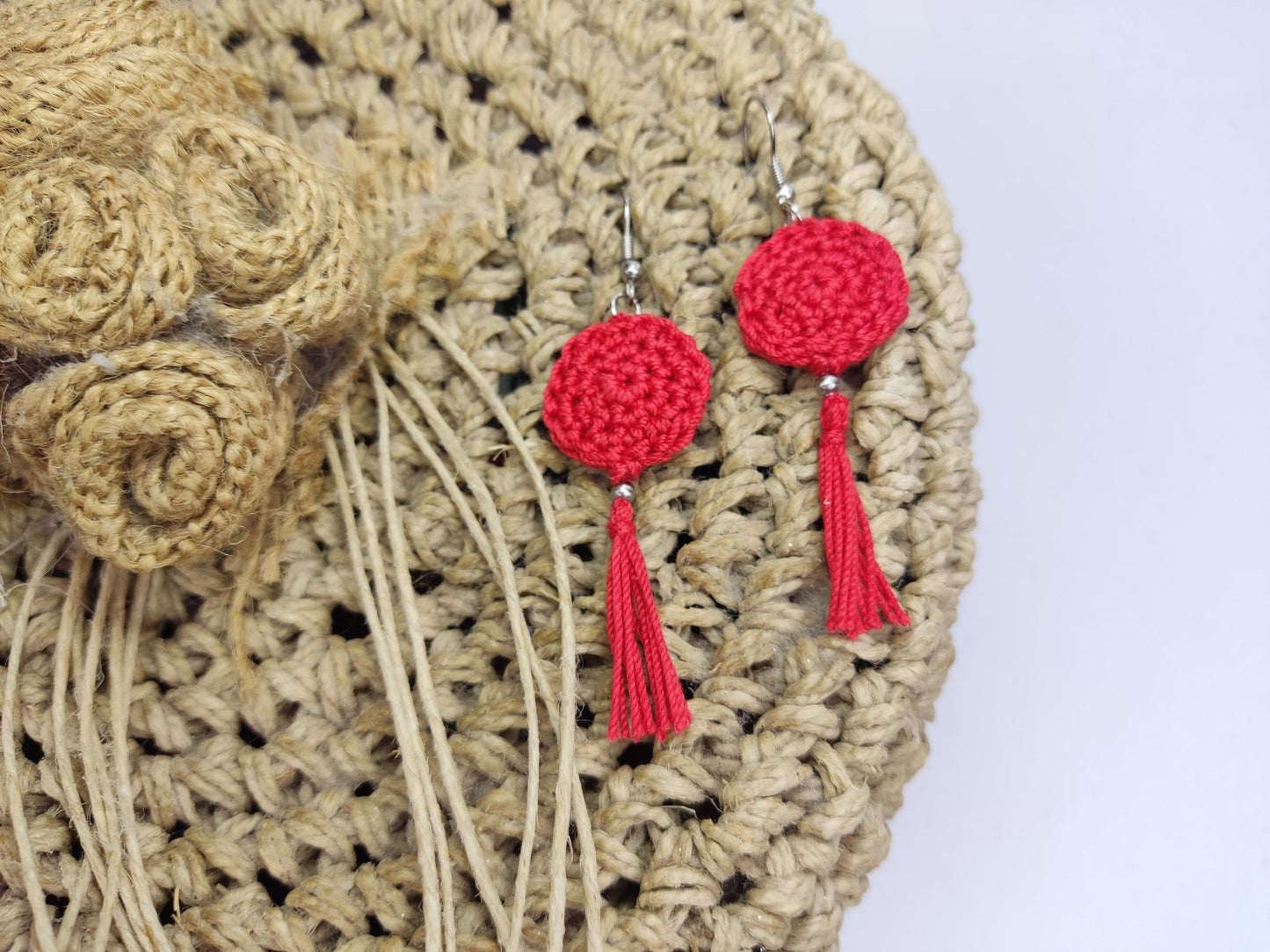 Yellow Crochet Tassel Earrings: Elegant Boho Jewelry Gift