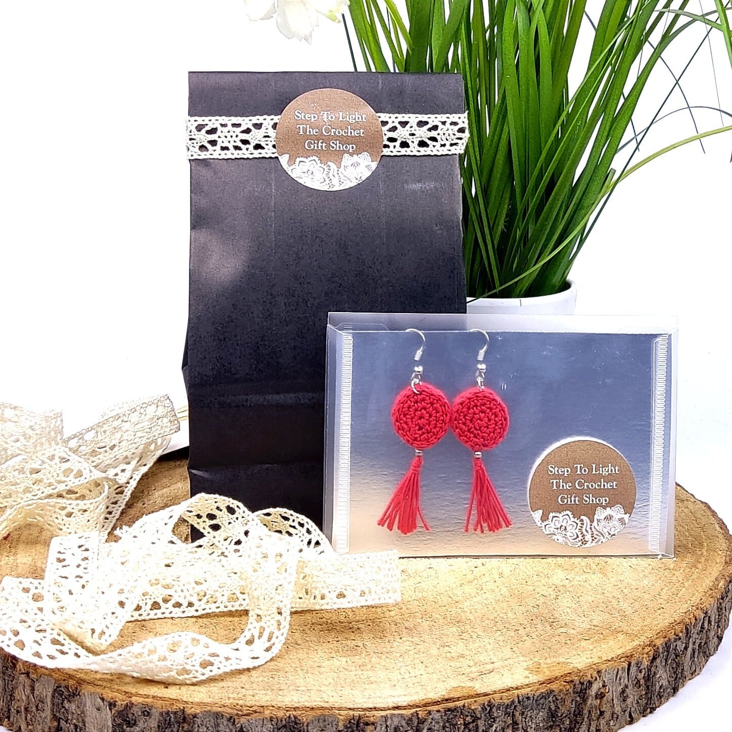 Pink Crochet Tassel Earrings: Elegant Boho Jewelry Gift