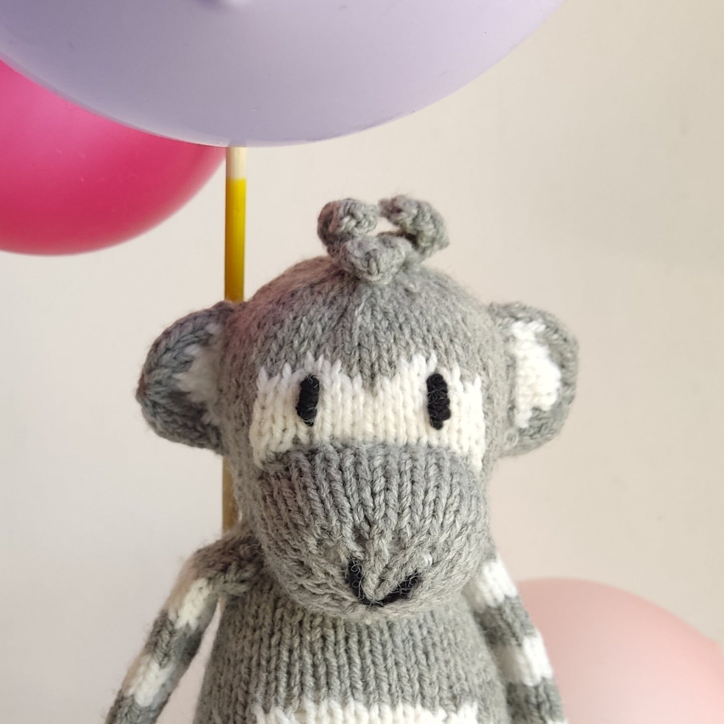 Knitted and Crochet Plushy Monkey , Stuffed  Animal  Monkey Gray White,30 cm Monkey Soft Toy, Crochet Knitted Animals,Handmade  Baby Gift,