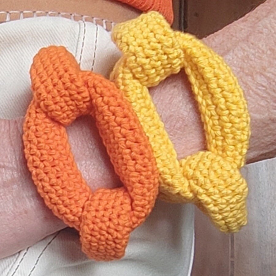 Chunky Orange Crochet Bracelet - All-Season Statement Jewelry
