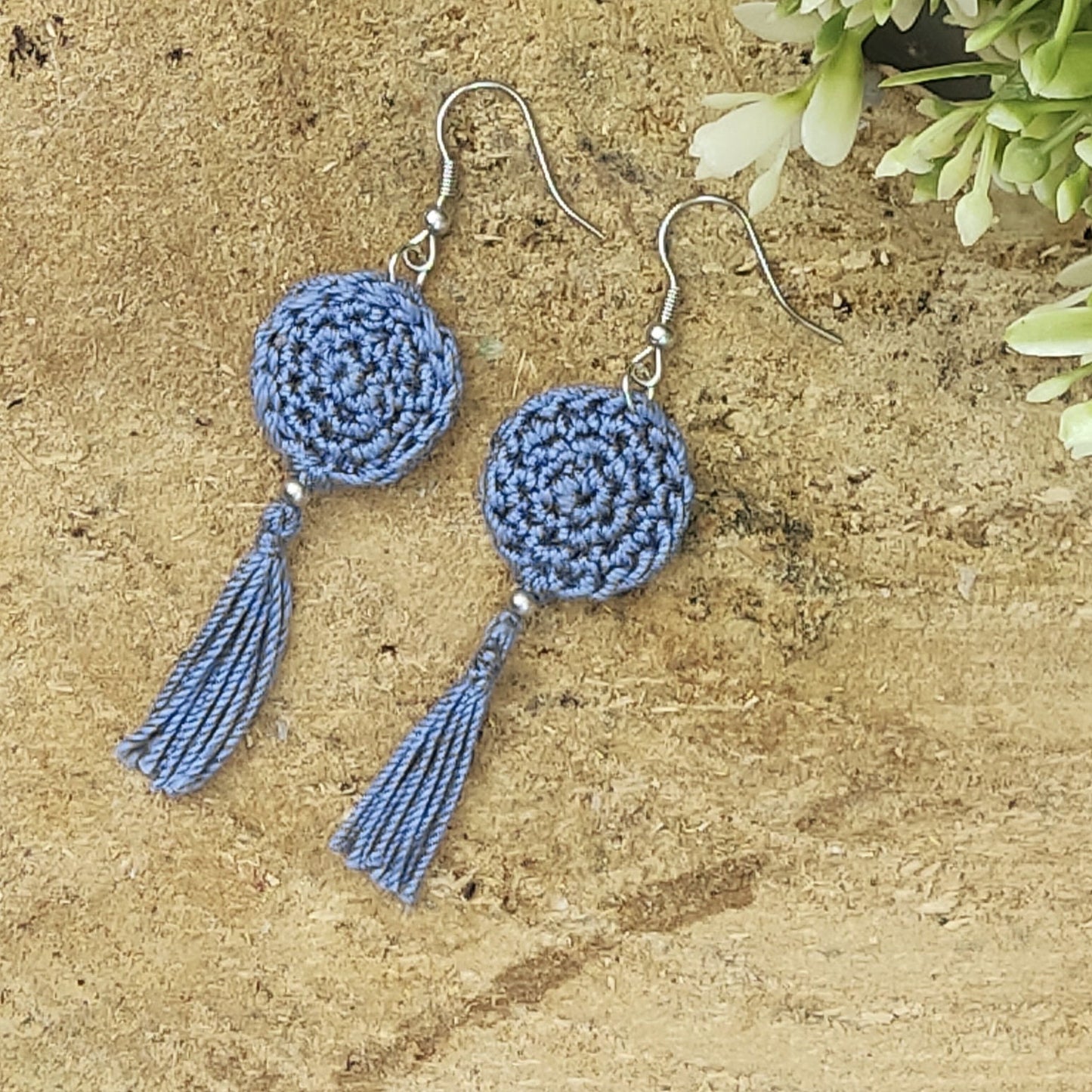 Red & Copper Brown Crochet Pendant Necklace - Ancient Greek Jewelry Inspired -Cord with Leather Strap