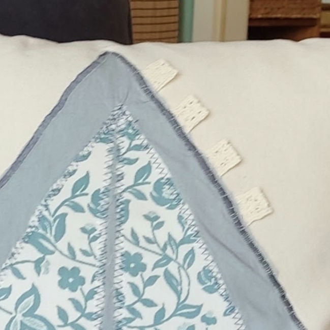 Nautical Pillow Cover Set - White Patchwork Sailing Boat Design