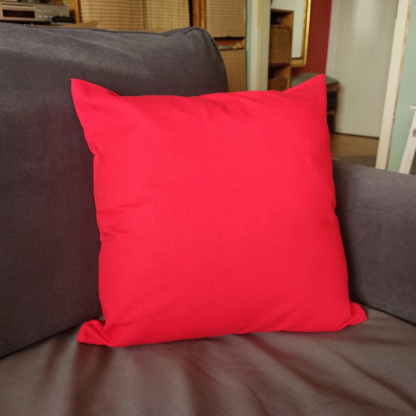 Nautical Pillow Cover Set - Red White Patchwork Sailing Boat Decor