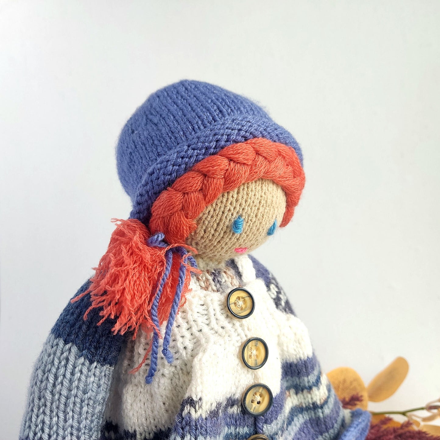 Handmade Knitted Girl Doll: Plushy Crochet Toy, Birthday Gift