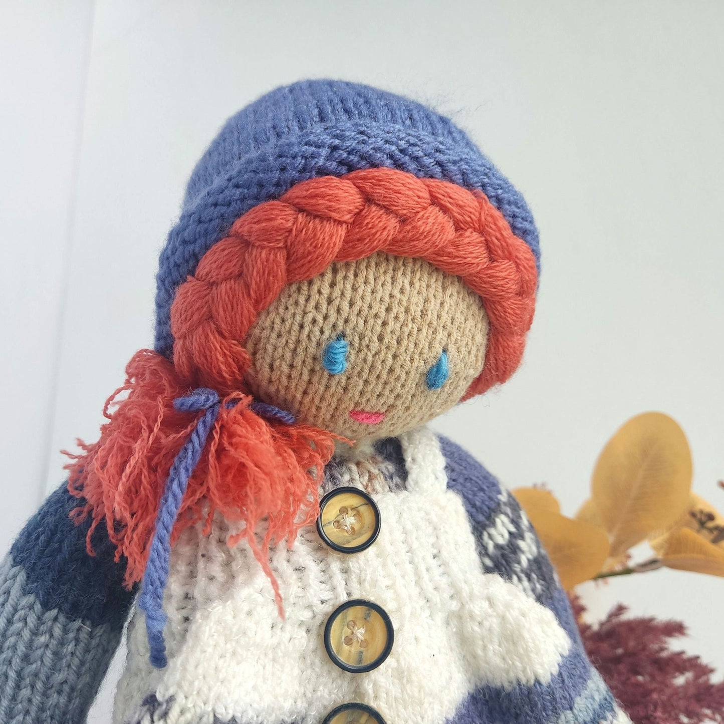 Handmade Knitted Girl Doll: Plushy Crochet Toy, Birthday Gift