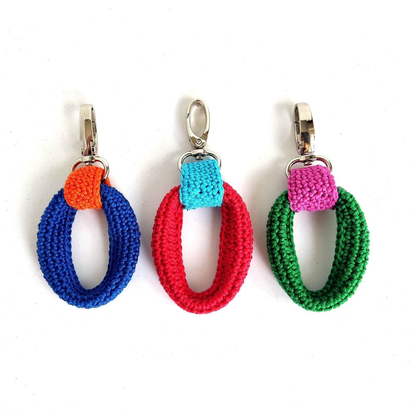 Crochet Keychain Charm - Handmade Bag Accessory, Car Key Holder, Gift for Her & Him