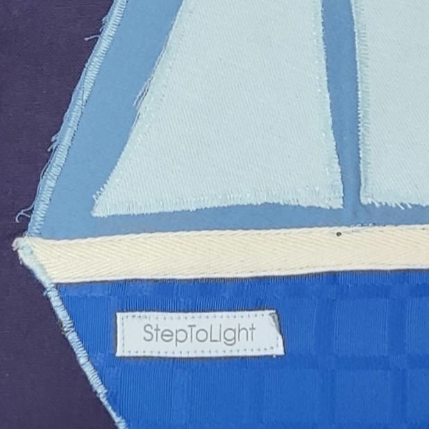 Nautical Pillow Cover Set - Navy Blue Patchwork Sailing Boat Maritime Decor