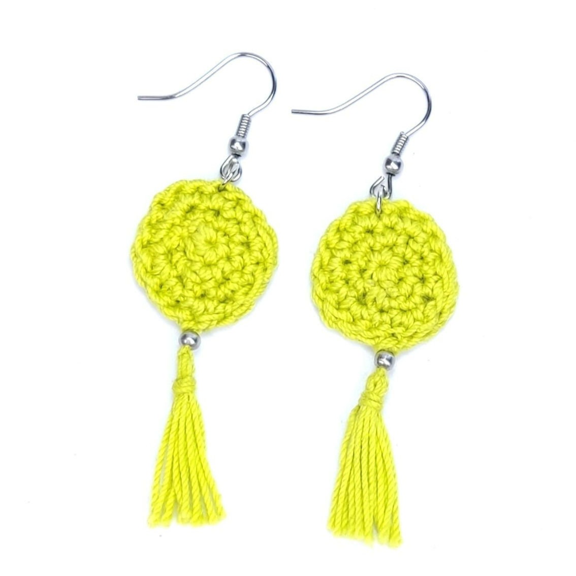 Blue Crochet Tassel Earrings:Elegant Boho Jewelry Gift