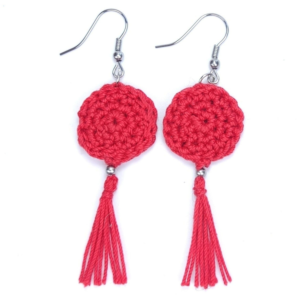 Blue Crochet Tassel Earrings:Elegant Boho Jewelry Gift