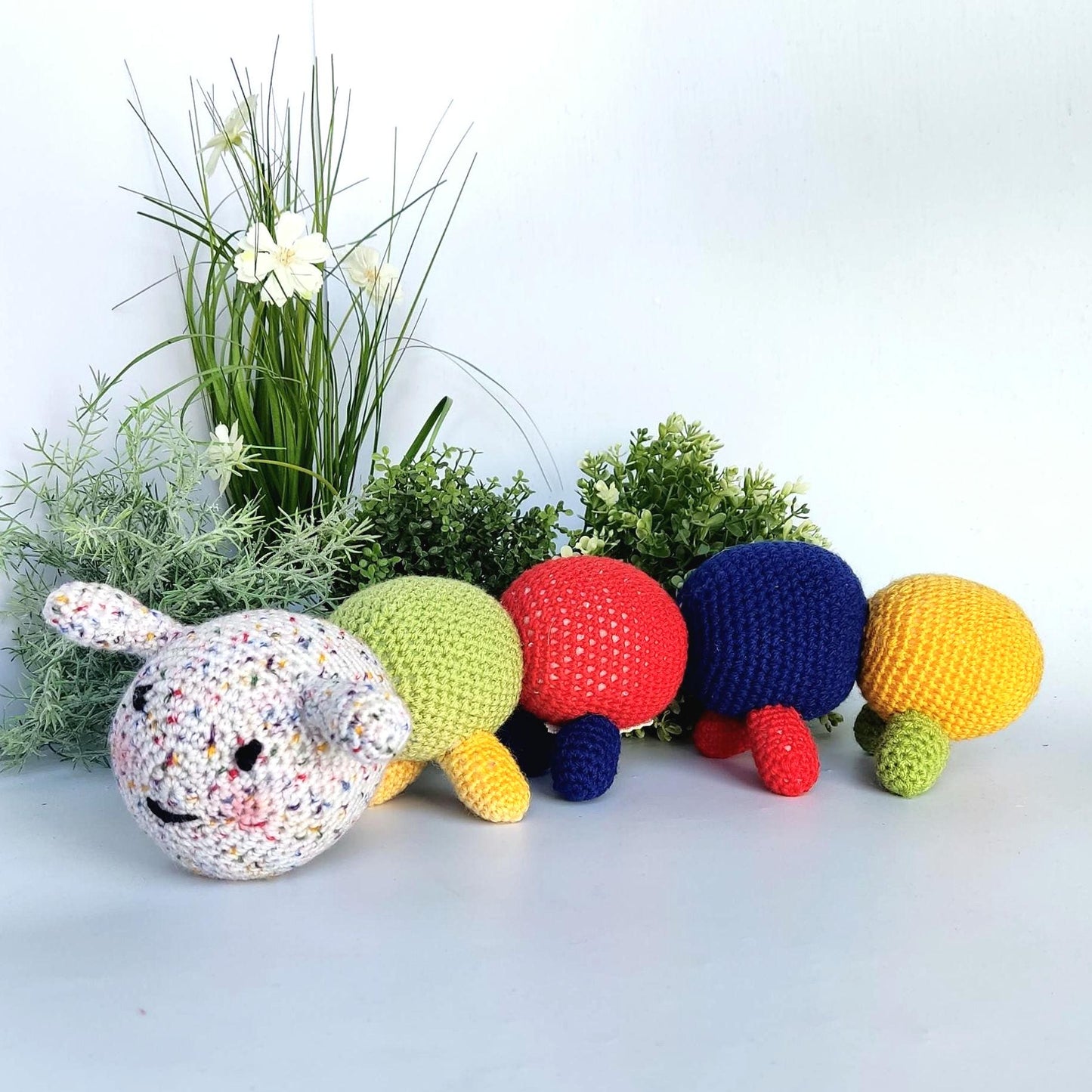 Crochet Caterpillar Plushie: Multicolored Amigurumi Toy