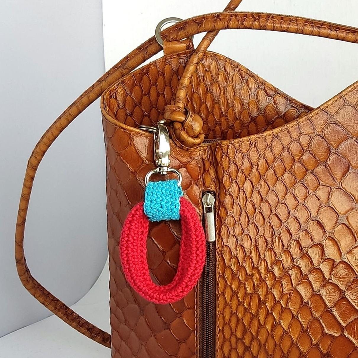 Crochet Keychain Charm - Handmade Bag Accessory, Car Key Holder, Gift for Her & Him