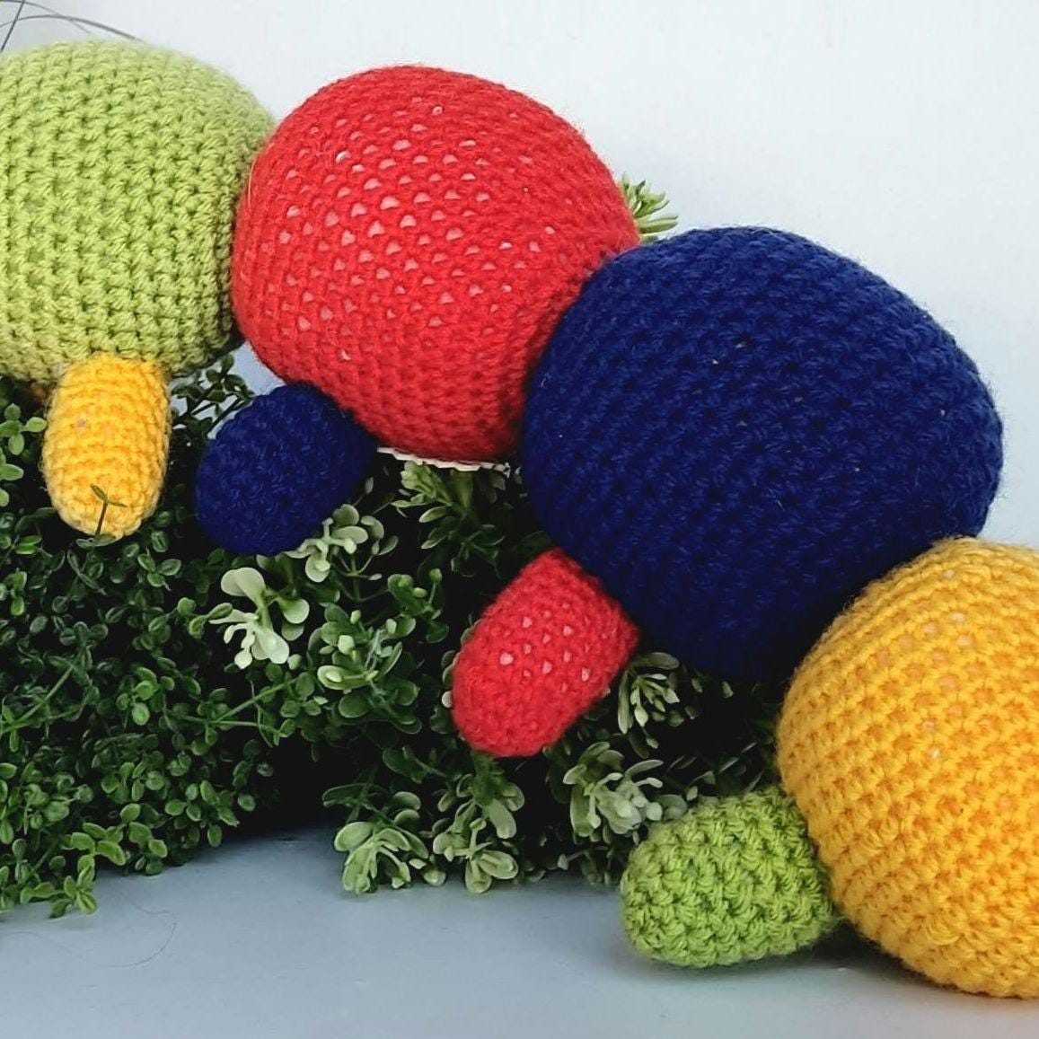 Crochet Caterpillar Plushie: Multicolored Amigurumi Toy