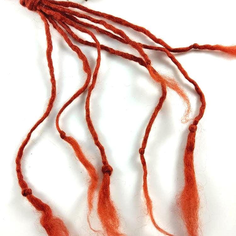 Needle Felted Boho Necklace: Brown, Yellow, Green Tassel Pendant