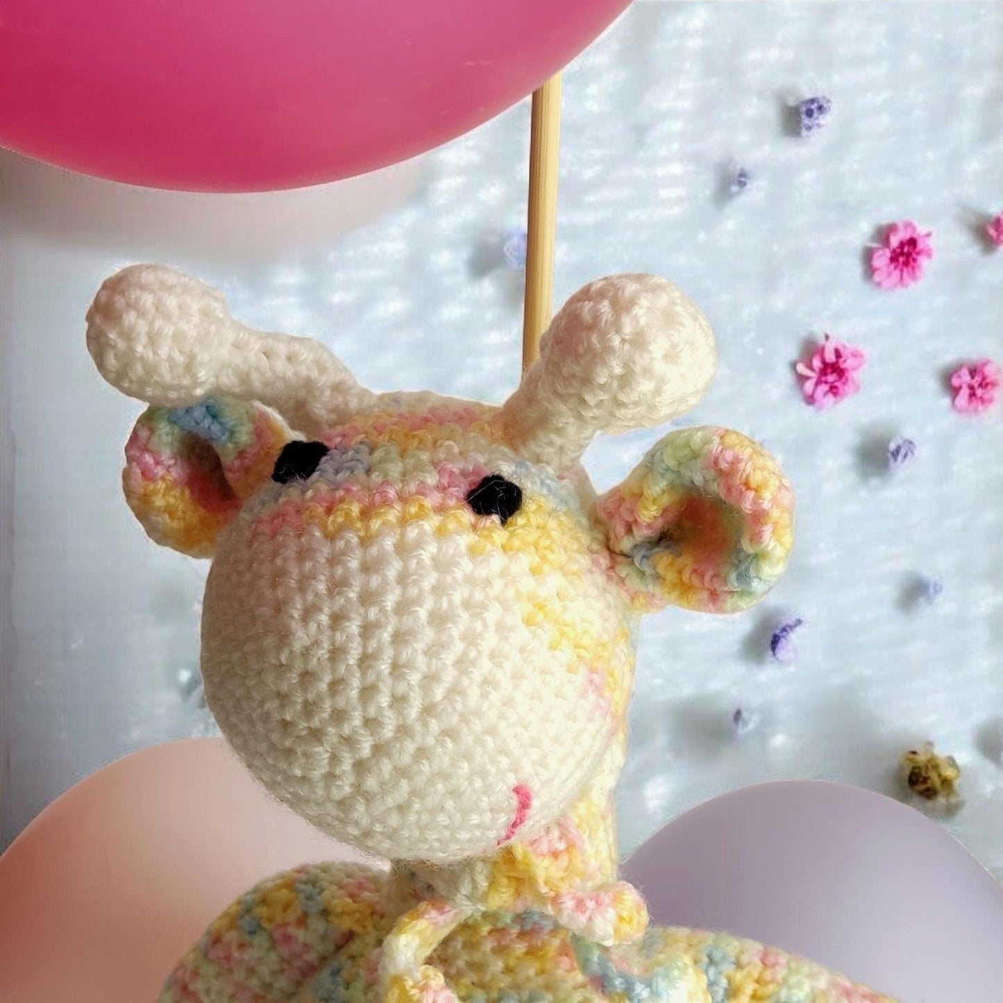 Crochet Giraffe Plush - Handmade Multicolor Stuffed Animal, Soft Toy Gift